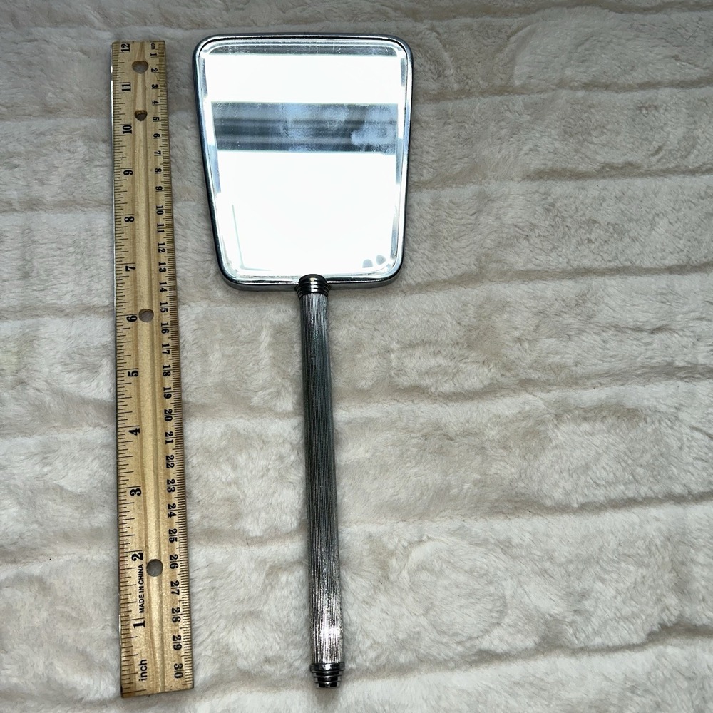 1900's Art Deco Silver Hand Mirror Vanity Mirror Vintage Movie Prop - Picture 3 of 4